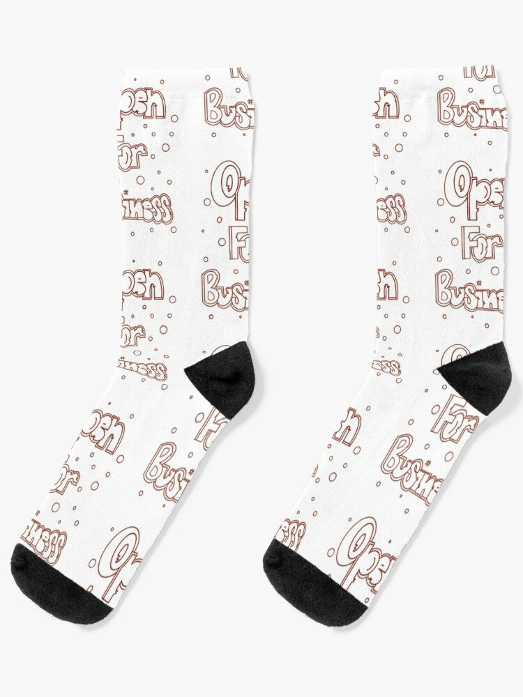 Open for business custom socks