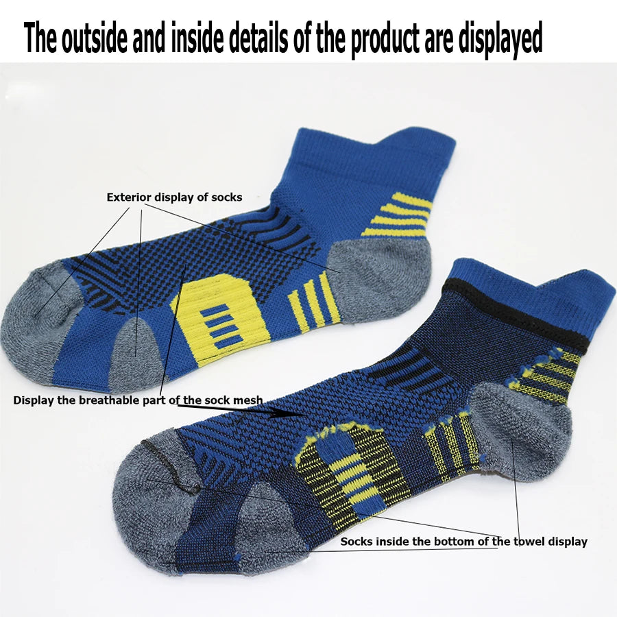 Professional Sports Fitness Socks Towel Bottom Non-Slip Running Sock Men and Women Short Quick-Drying Basketball Training Sock